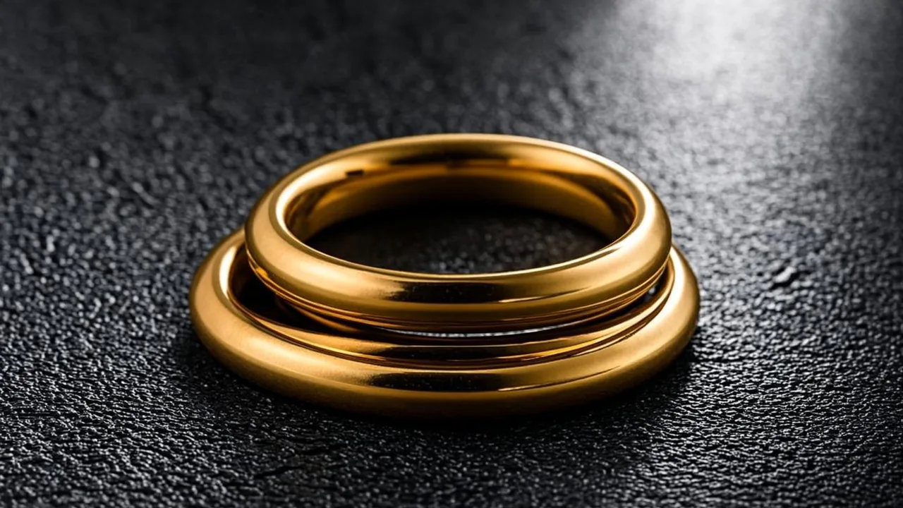 Brass rings overlapping on graphite, tracing how a winnings cap clips a no deposit bonus