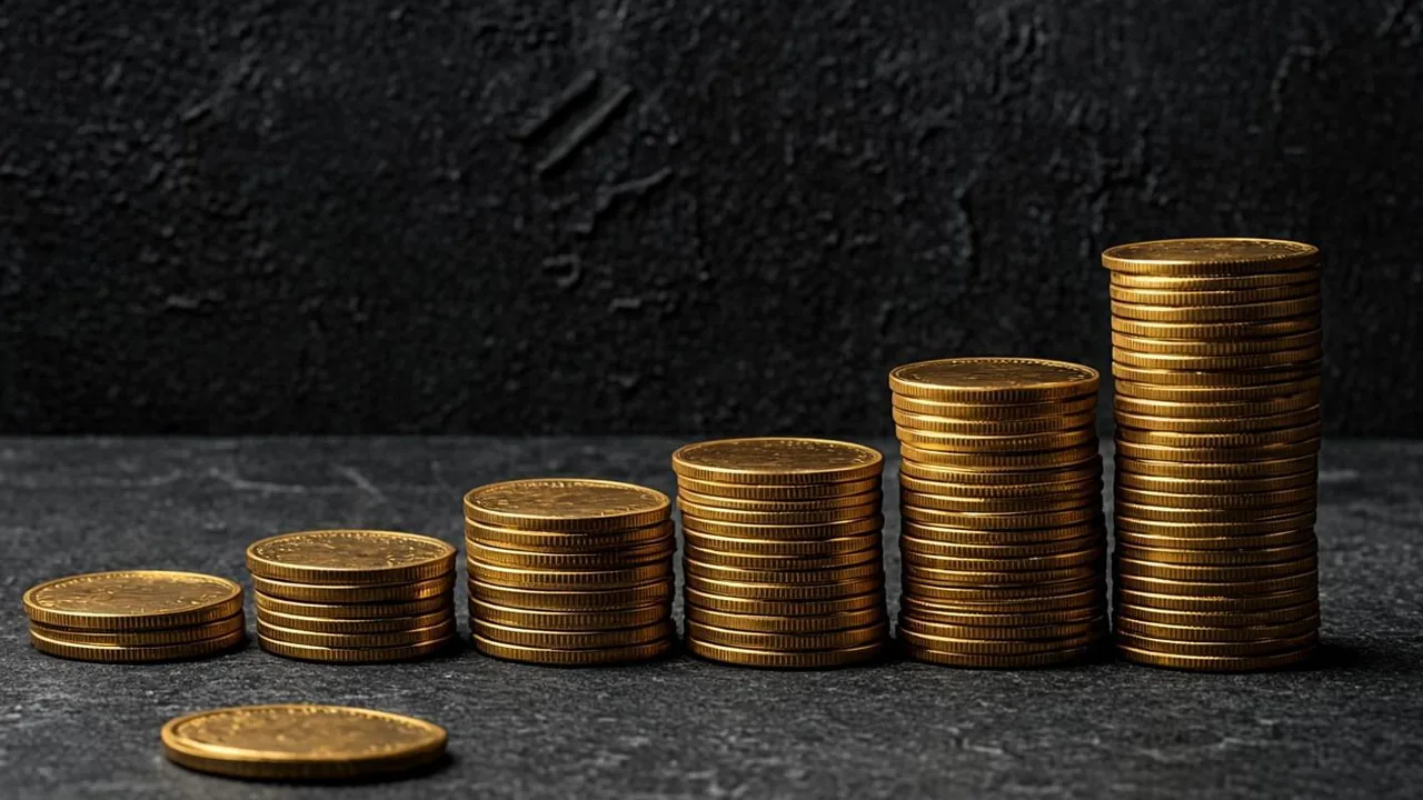 Phone bill casino deposits drawn as brass coins climbing arcs on graphite