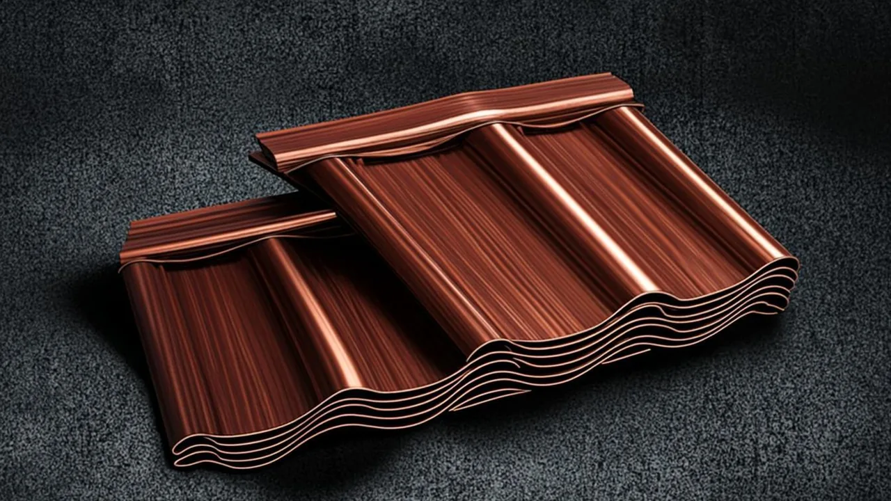 Brass tiles on graphite, one leading off the edge, for a deposit-only prepaid voucher rail.