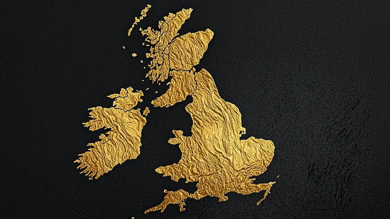 Brass beams over graphite tiles map the UK casino landscape of rules and recourse.