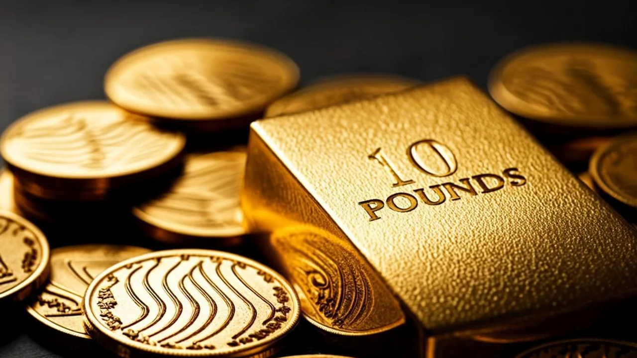 Three hundred penny spins priced beside a ten pound deposit, brass waves on graphite.