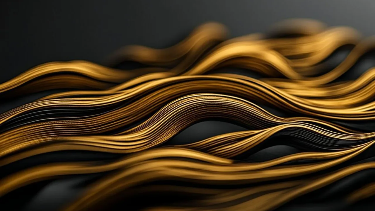 Ten pound free credit shown as brass waves stacking in slices on graphite