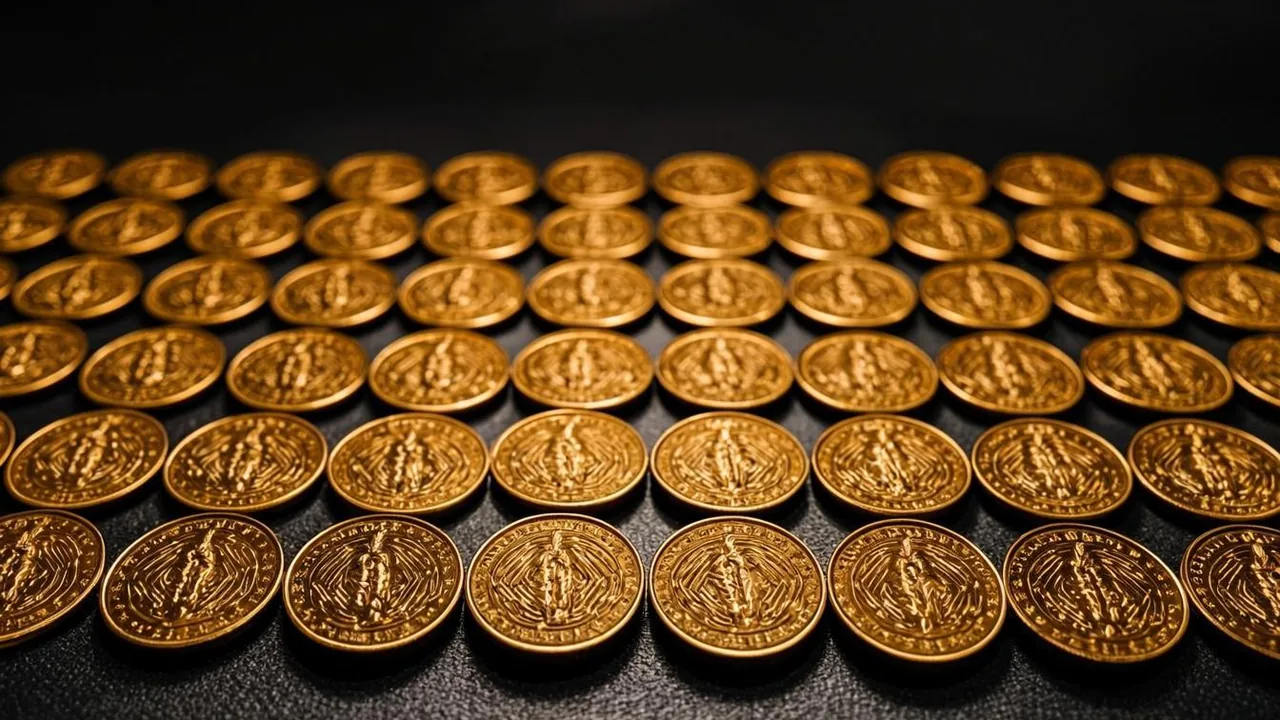 A thousand free spin tokens laid out in forty daily rows, brass arcs on graphite.