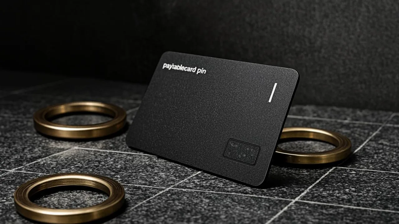 A paysafecard PIN slip at an offshore cashier, brass rings on graphite tiles.