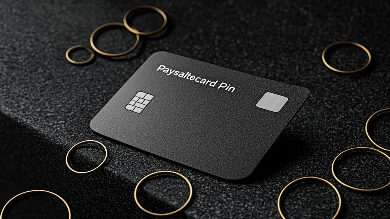 A paysafecard PIN slip at an offshore cashier, brass rings on graphite tiles.