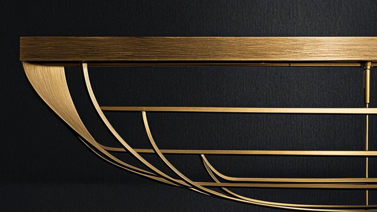 Mobile slot play drawn as brass thumb arcs and beams on graphite.